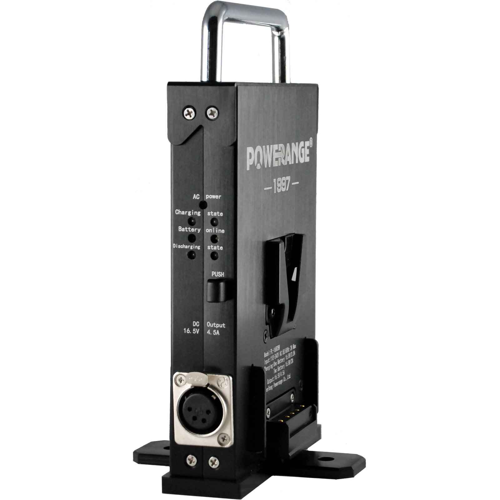 Powerange World Smallest V-Mount Portable Simultaneous Dual Charger & 16.7V UPS Power Station