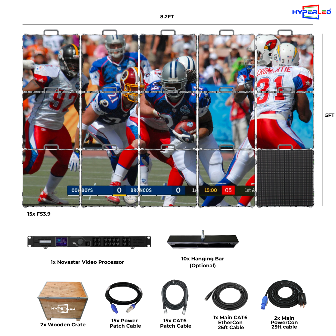 HyperLED Indoor Fixed P3.9mm 8.2'by 5' LED Video Wall Turnkey Solution
