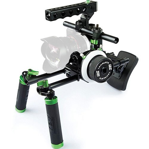LanParte Blackmagic Pocket Cinema Camera Basic Handle Rig with Follow Focus - BMPCC-03
