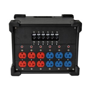 HYPERCORD 100A Stage Pin to Edison Lunch Box (5Breaker/20A each)